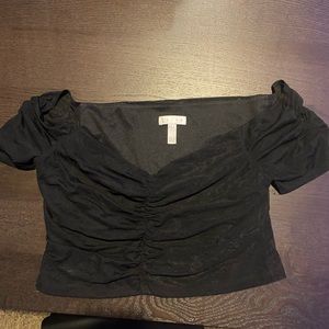 Leith black crop top